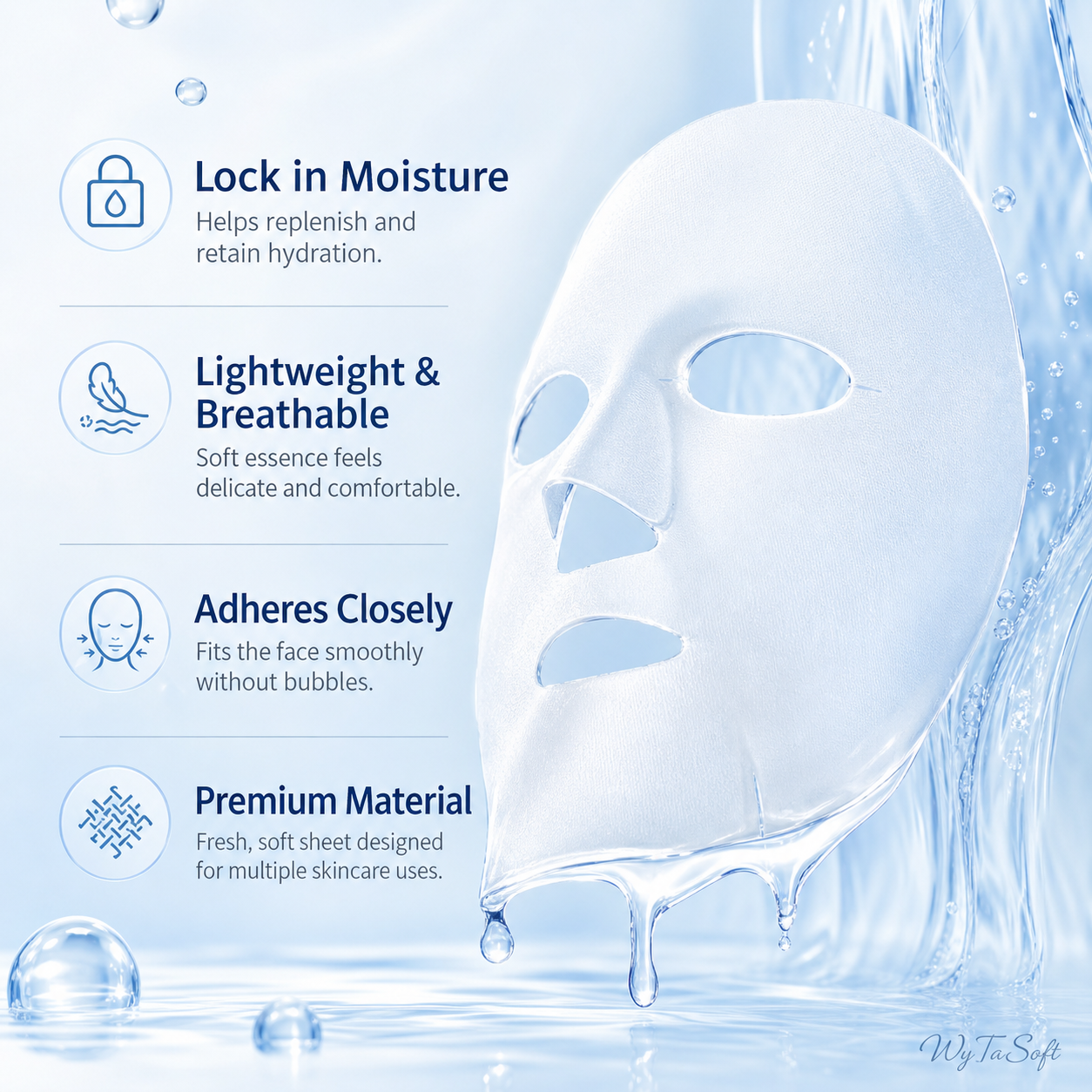 Pack de 4 Masques Visage BIOAQUA 2X – Centella, Collagène, Acide Hyaluronique & Vitamine C