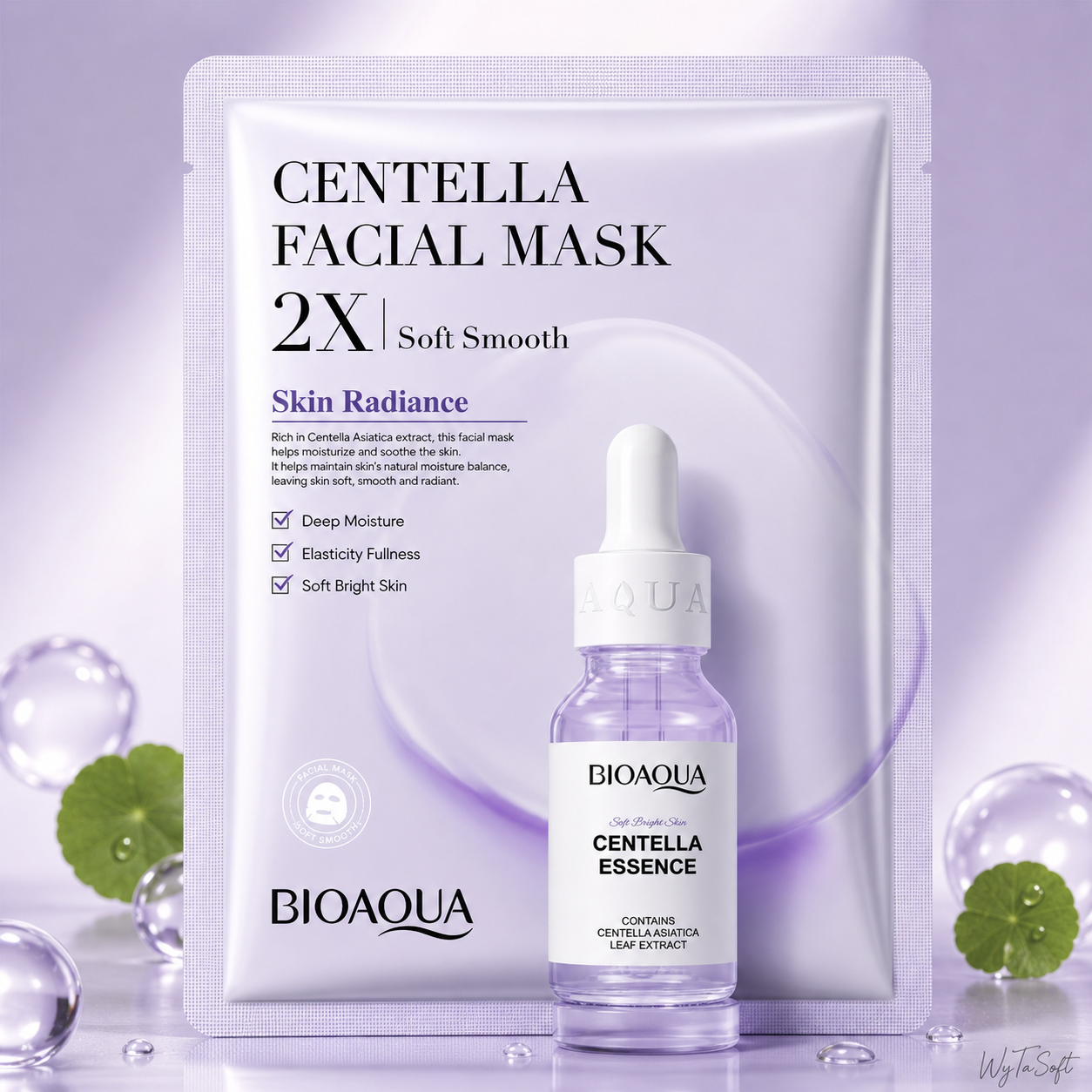 Pack de 4 Masques Visage BIOAQUA 2X – Centella, Collagène, Acide Hyaluronique & Vitamine C