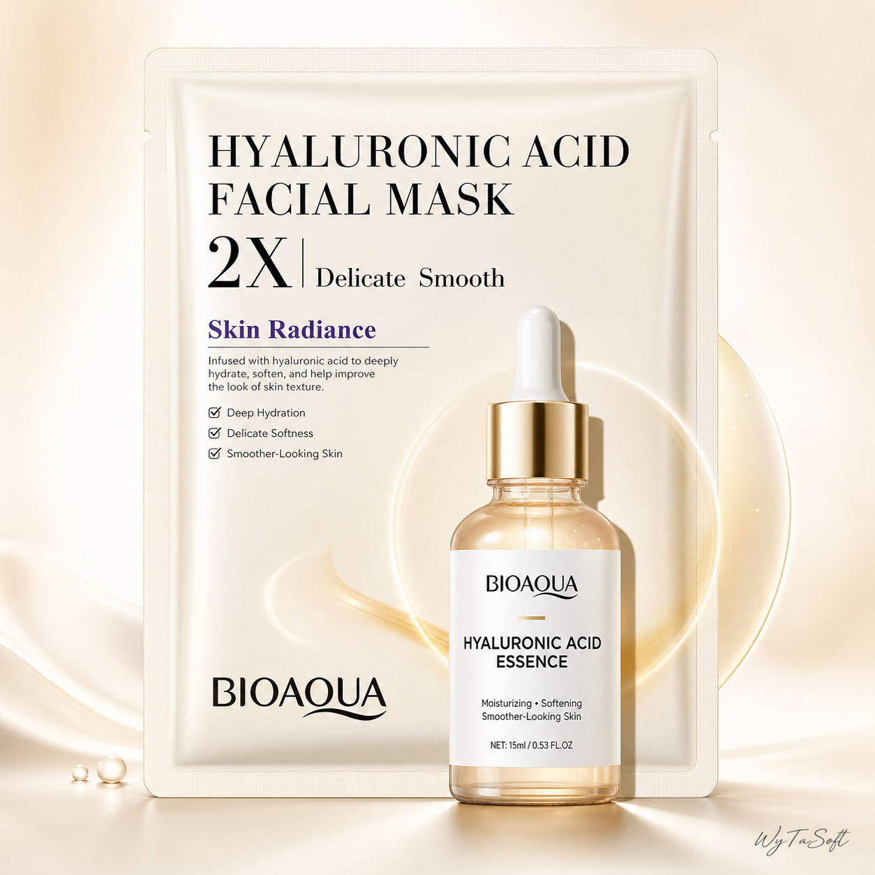 Pack de 4 Masques Visage BIOAQUA 2X – Centella, Collagène, Acide Hyaluronique & Vitamine C